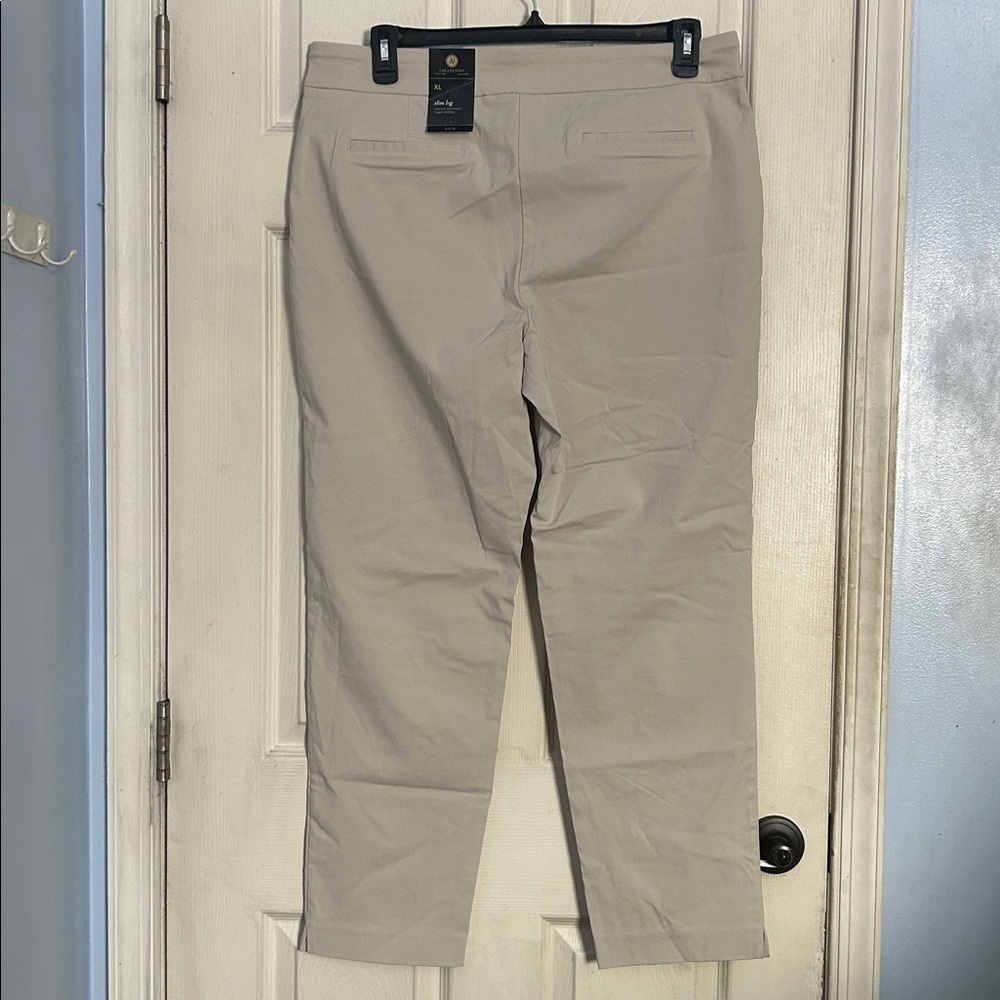 JM Collection Beige Pull-On Ankle Pants - Picture 2 of 6